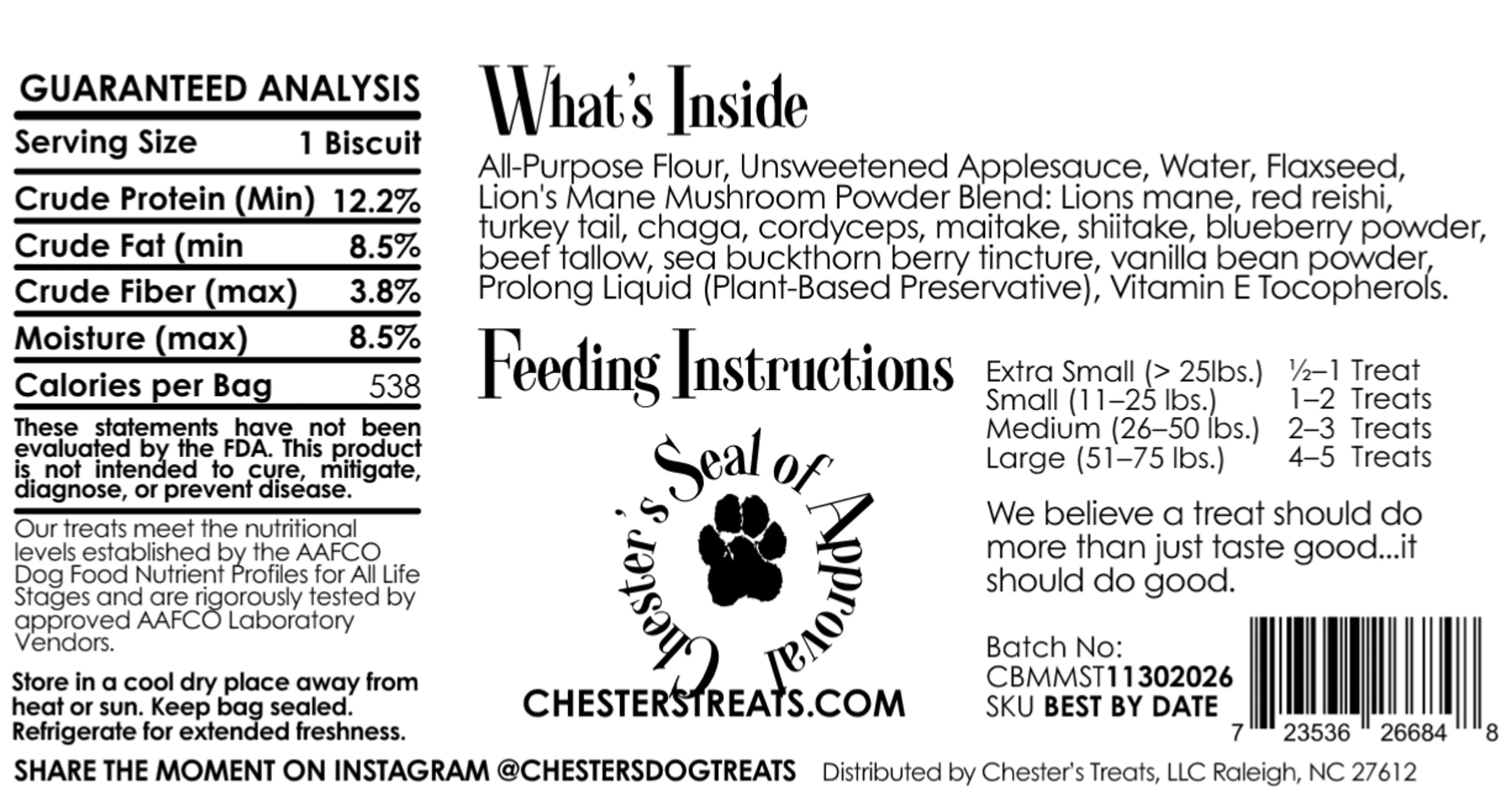 Chester Might & Mind Dog Treats for Brain & Immunity Support
