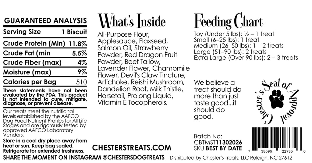 Chester Tranquil Mend Dog Treats for Holistic Recovery
