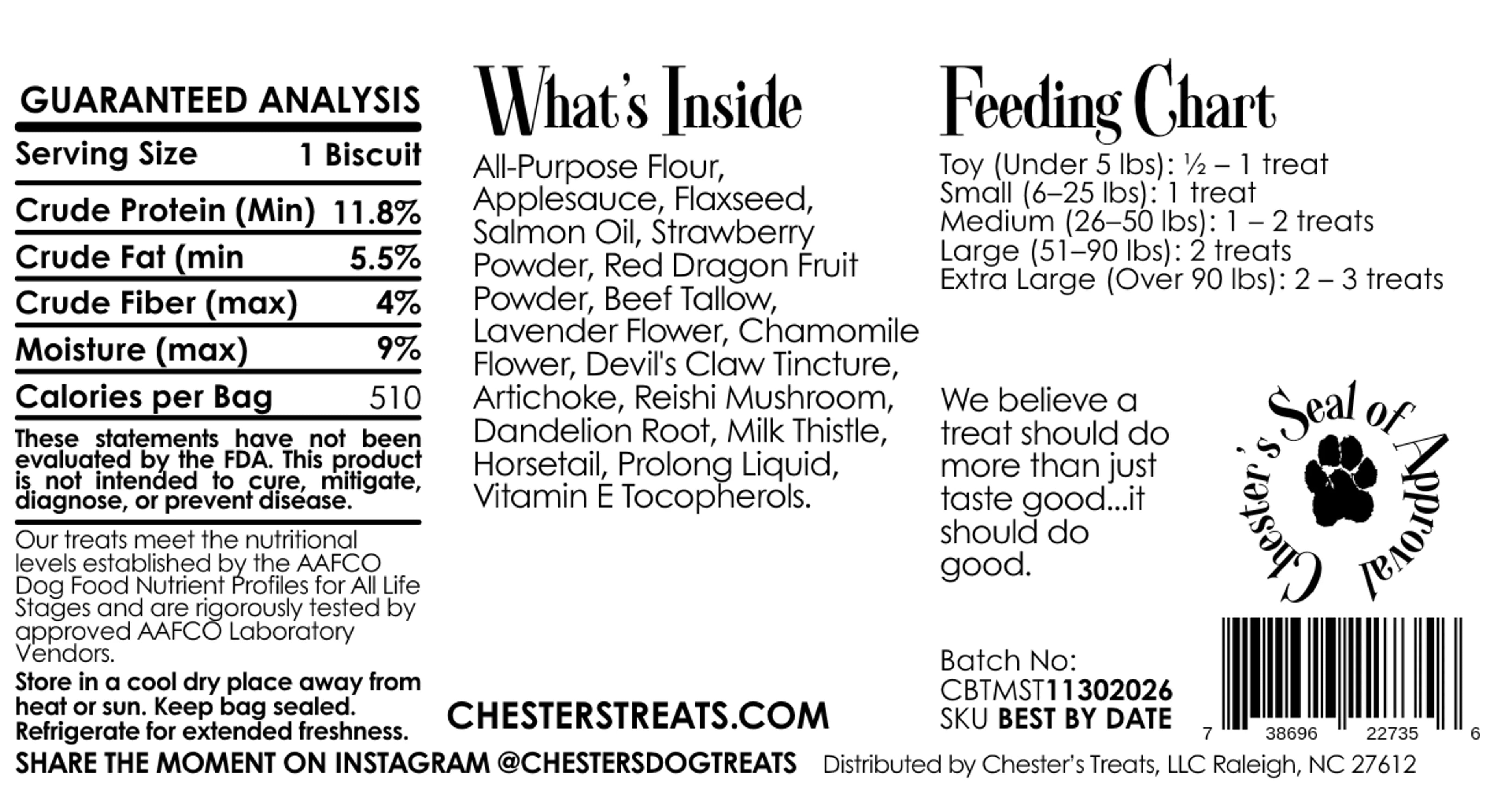 Chester Tranquil Mend Dog Treats for Holistic Recovery