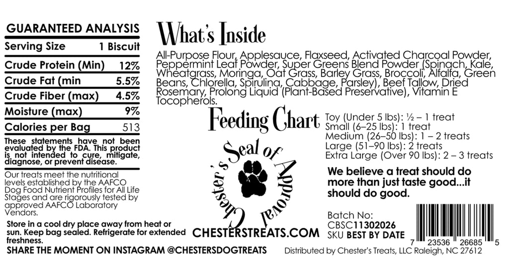 Chester Serene & Clean Dog Treats for Gut Support