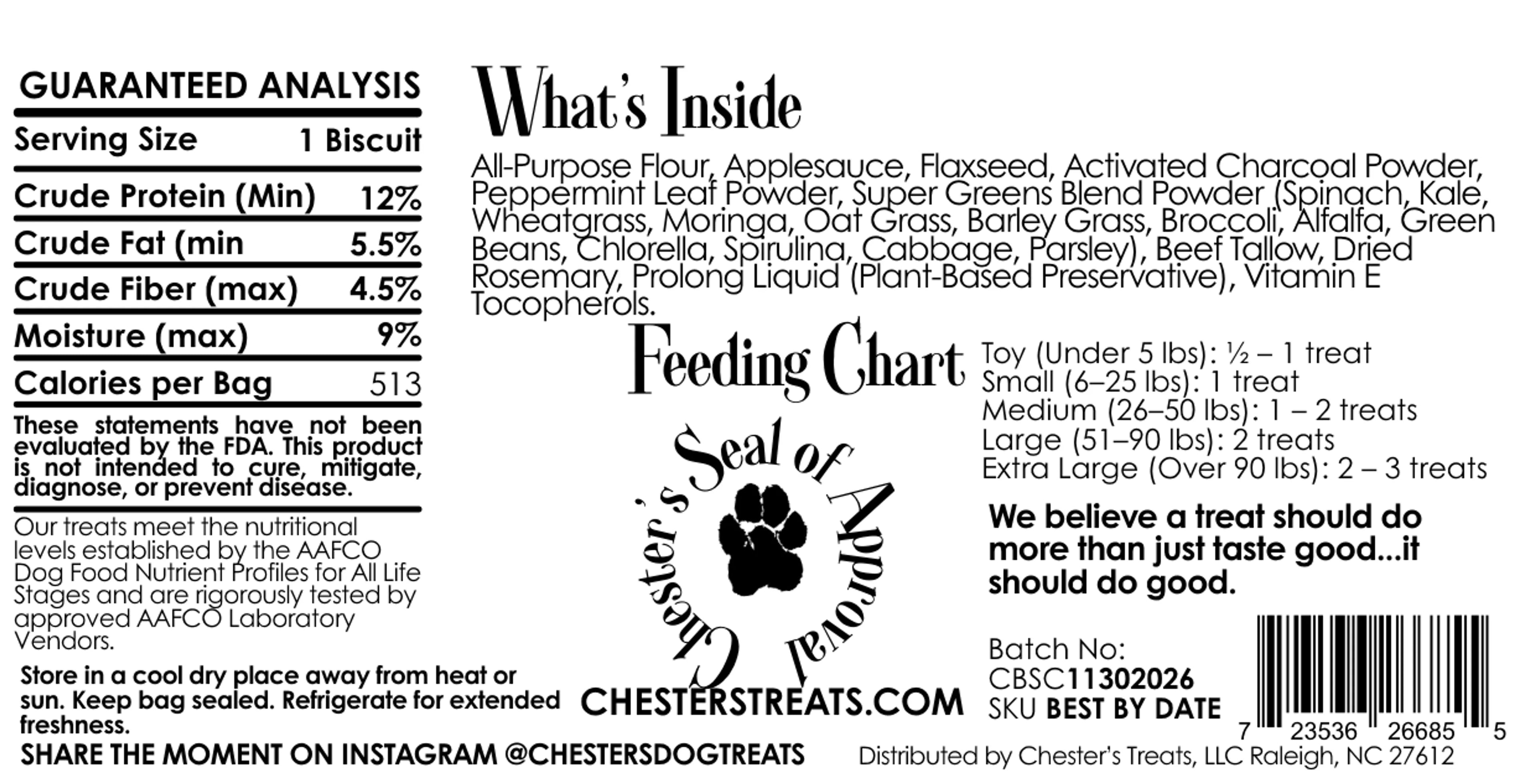 Chester Serene & Clean Dog Treats for Gut Support