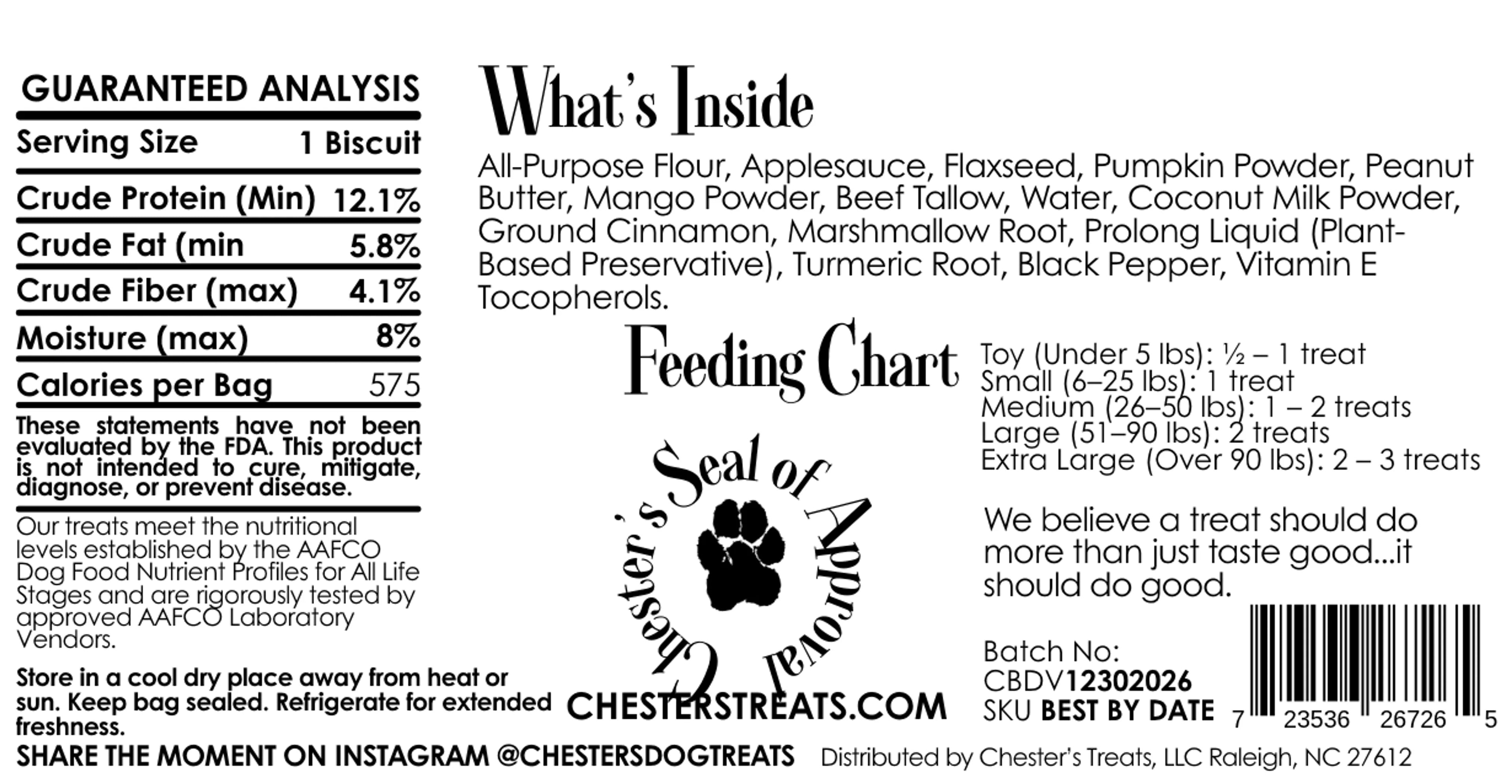 Chester Daily Vitality Dog Treats for Energy & Stamina