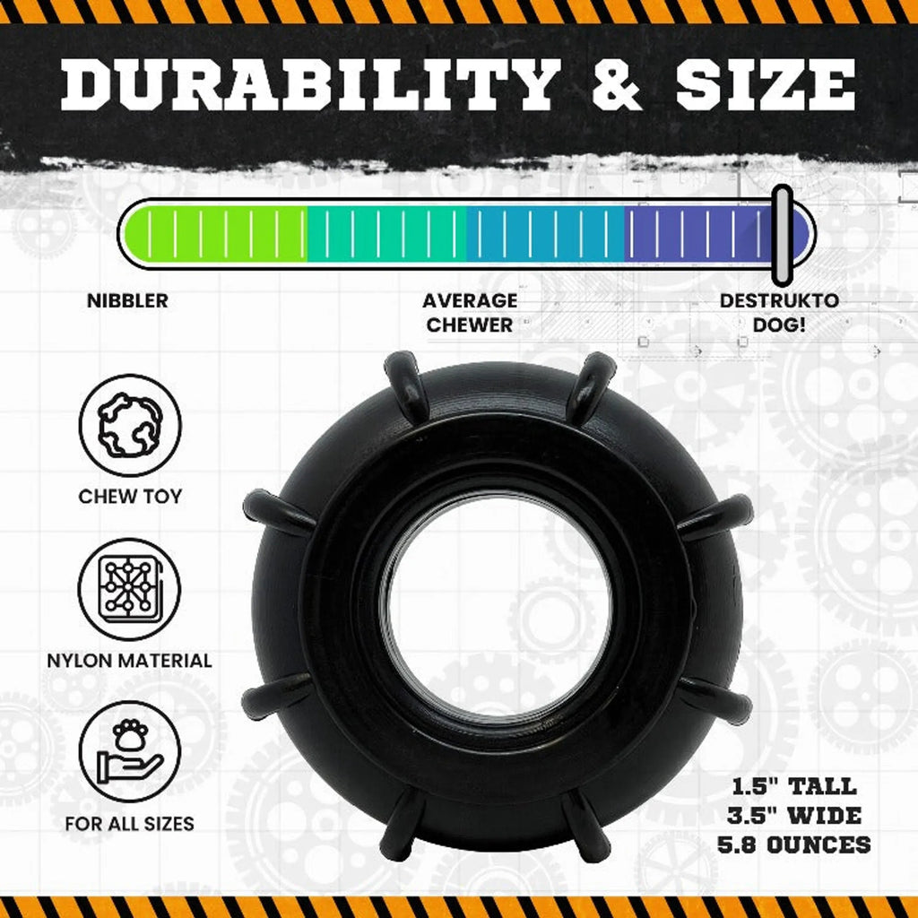 Tractor Tire Nylon Dog Chew Toy for Super Chewers  & FDA Compliant